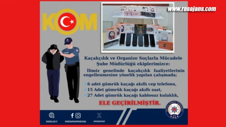 Malatya'da Gümrük Kaçağı Malzeme Yakalandı